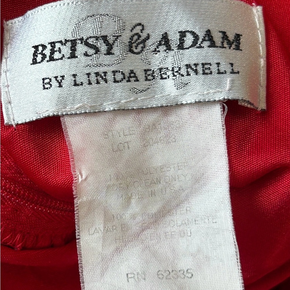 Betsy & Adam Red Halter Dress Size 6 Old Hollywood Marilyn Monroe Evening Gown - Picture 10 of 11
